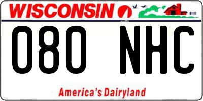 WI license plate 080NHC