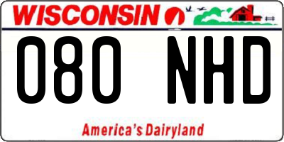 WI license plate 080NHD