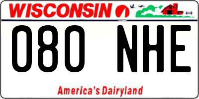 WI license plate 080NHE