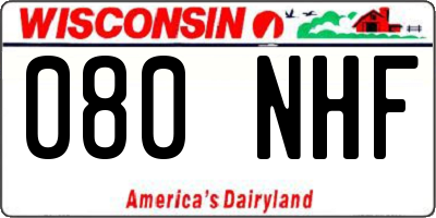 WI license plate 080NHF