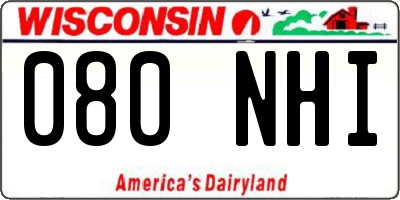 WI license plate 080NHI