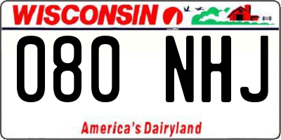WI license plate 080NHJ