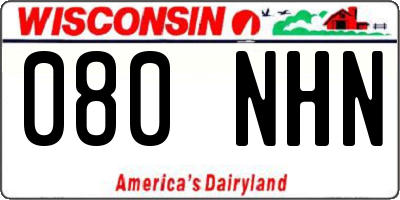 WI license plate 080NHN