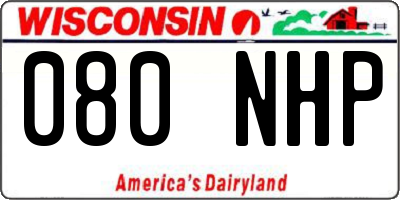 WI license plate 080NHP