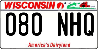 WI license plate 080NHQ
