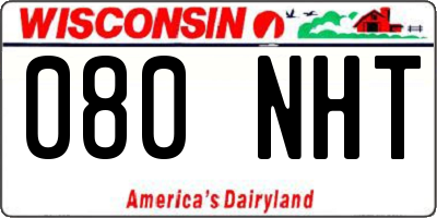 WI license plate 080NHT