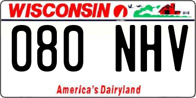 WI license plate 080NHV
