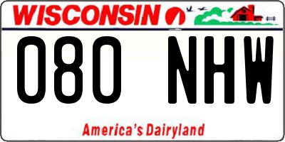 WI license plate 080NHW
