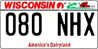 WI license plate 080NHX