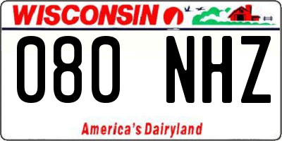 WI license plate 080NHZ