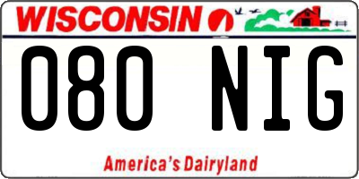 WI license plate 080NIG