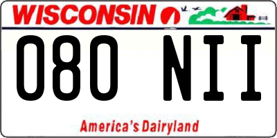 WI license plate 080NII