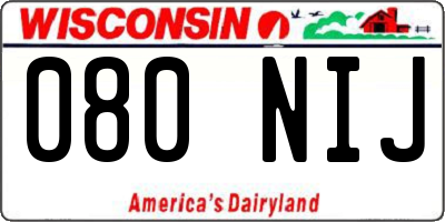 WI license plate 080NIJ