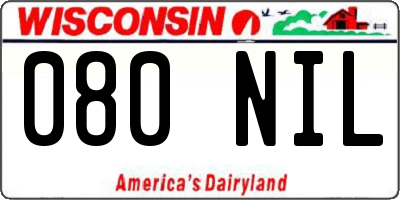 WI license plate 080NIL