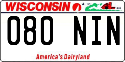 WI license plate 080NIN
