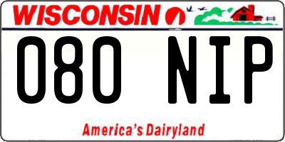 WI license plate 080NIP