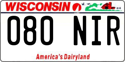 WI license plate 080NIR