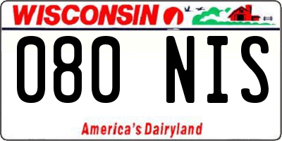 WI license plate 080NIS