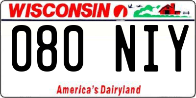 WI license plate 080NIY