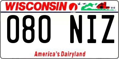 WI license plate 080NIZ