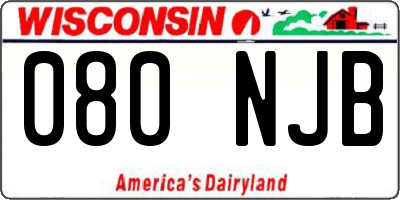 WI license plate 080NJB