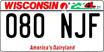 WI license plate 080NJF