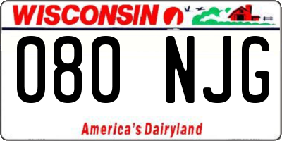 WI license plate 080NJG