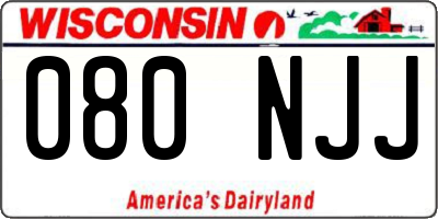 WI license plate 080NJJ