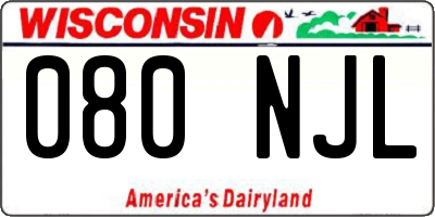 WI license plate 080NJL