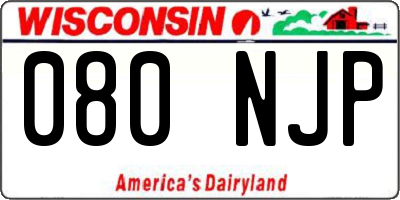 WI license plate 080NJP