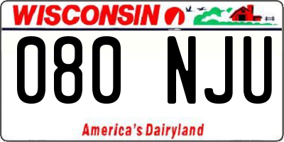 WI license plate 080NJU