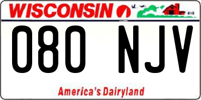 WI license plate 080NJV