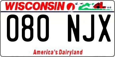 WI license plate 080NJX
