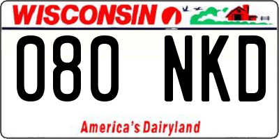 WI license plate 080NKD