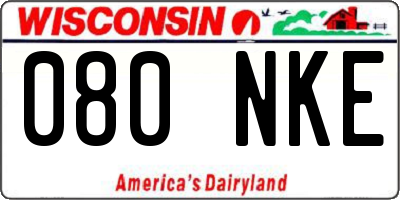 WI license plate 080NKE
