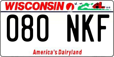 WI license plate 080NKF