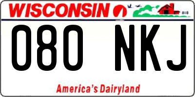 WI license plate 080NKJ