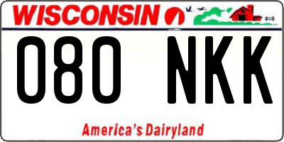 WI license plate 080NKK