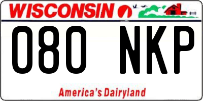 WI license plate 080NKP