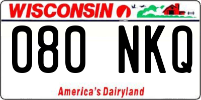 WI license plate 080NKQ