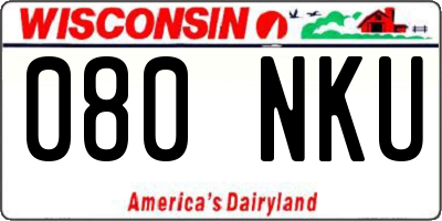 WI license plate 080NKU