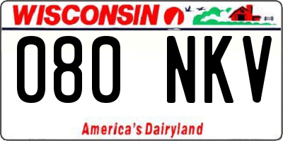 WI license plate 080NKV