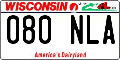 WI license plate 080NLA