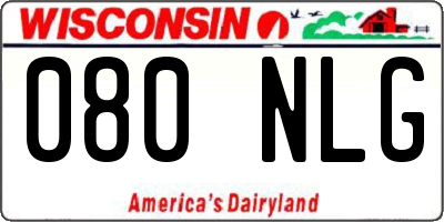 WI license plate 080NLG