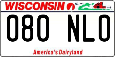 WI license plate 080NLO