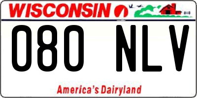 WI license plate 080NLV