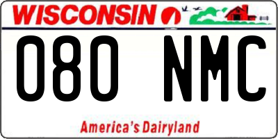 WI license plate 080NMC