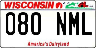 WI license plate 080NML