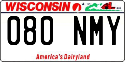 WI license plate 080NMY