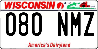 WI license plate 080NMZ